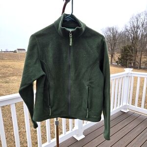 Vintage L.L. Bean Forest Green Fleece Jacket Size Small